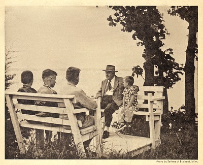 Harold Knutson with campers in the 1950s