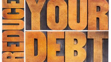 Graphic that reads "Reduce Your Debt"