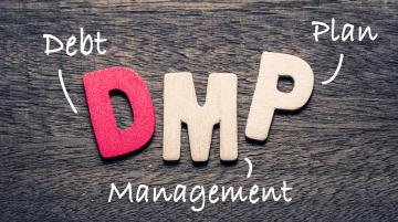 Letters DMP and text saying Debt Management Plans