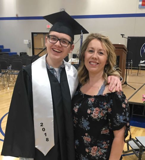 Mother and son graduation photo