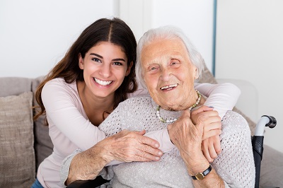young woman with grandmother