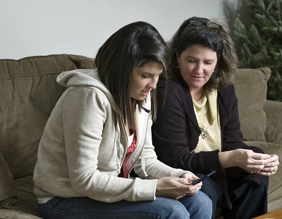 Women looking at phone