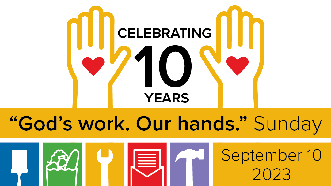God's work. Our hands. Poster. Sept. 10 2023