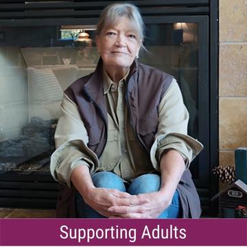 Photo of Julie Quale with the text "Supporting Adults"