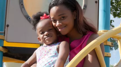 Chanté with her daughter.